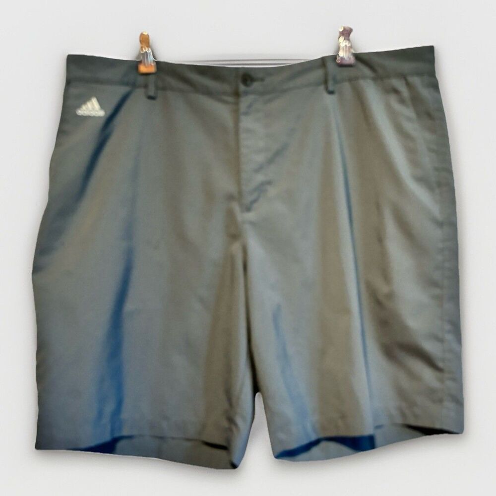 Adidas Climalite Golf Shorts Mens 40 Gray Performance 3 Stripe Back Athletic